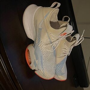 Nike White and Blue Mesh Sneakers